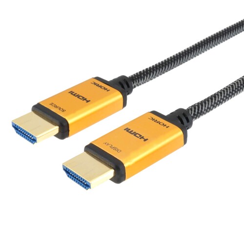 ホーリック 光ファイバー HDMIケーブル 20m 4K/60p 18Gbps HDR HDMI 2.0 メッシュタイプ ゴールド HH200-539GM