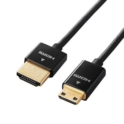 エレコム mini HDMI ケーブル 2m 4K × 2K対応 スーパースリム ブラック DH-HD14SSM20BK