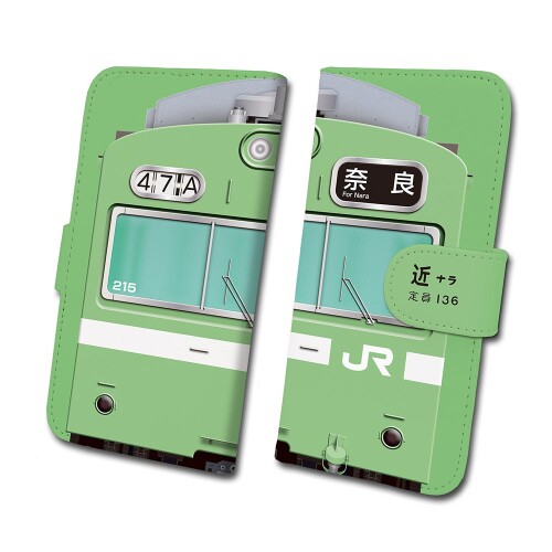 ダイビ 103系ウグイス白帯車(奈良線) 鉄道スマホケース No.42Android iPhone12/11/X/Xs/XR JR西日本商品化許諾済 tc-t-042-al グリーン