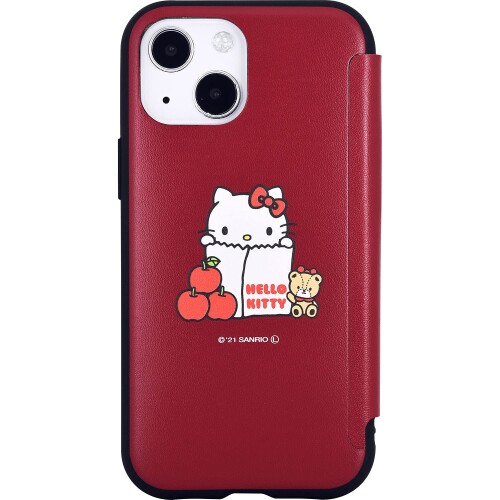 グルマンディーズ(Gourmandise) サンリオキャラクターズ IIIIfit Flip iPhone13 mini/12 mini(5.4インチ)対応ケース ハローキティ SANG-157KT ワインレッド