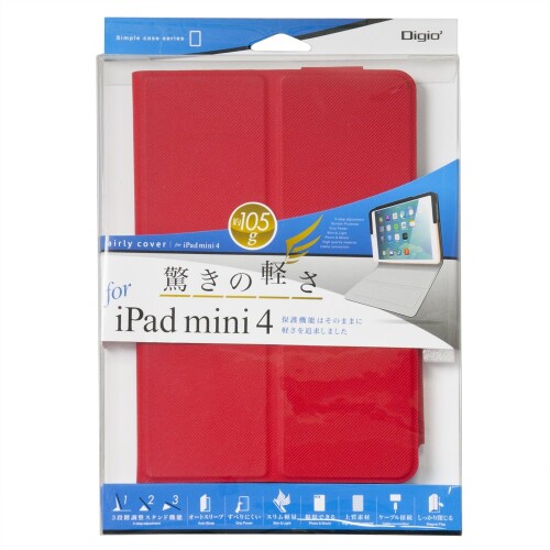 iPad mini 4 用 エアリーカバー レッド TBC-IPM1506R