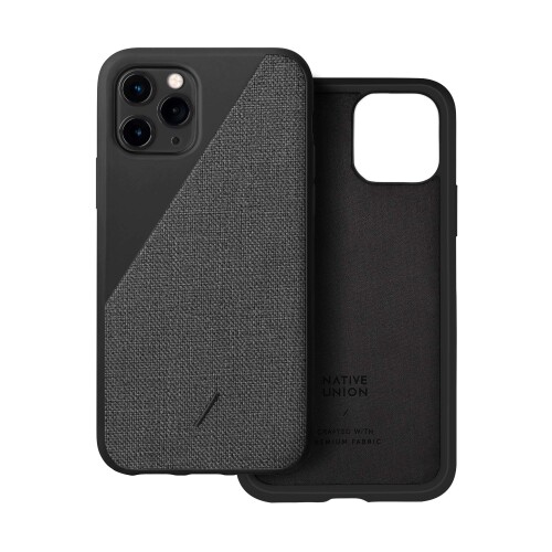 NATIVE UNION CLIC Canvas Case スマホケース iPhone 11 Pro 対応 - プレミアム織布カバー (ブラック)