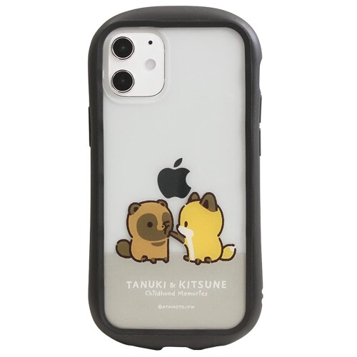 グランサンク iPhone12 mini ケース i select clear タヌキとキツネ  クリア