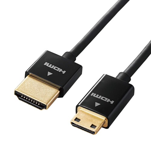 エレコム mini HDMI ケーブル 1m 4K × 2K対応 スーパースリム ブラック DH-HD14SSM10BK