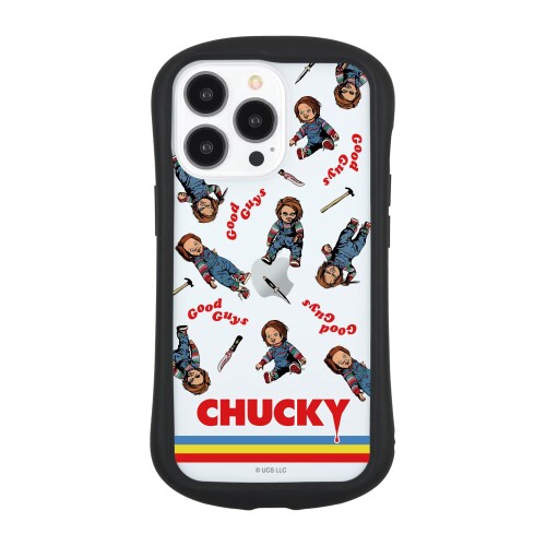 グルマンディーズ CHUCKY iPhone13Pro 対応ハイブリッドクリアケース 総柄 CY-06A