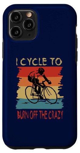 iPhone 11 Pro I Cycle To Burn Off The Crazy レトロ サイクリング 自転車 バイク スマホケース