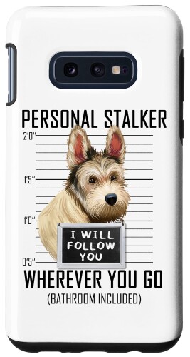 Galaxy S10e パーソナルストーカードッグバーガーピカルド私はあなたをフォローしますマグショット Berger Picard Dog スマホケース