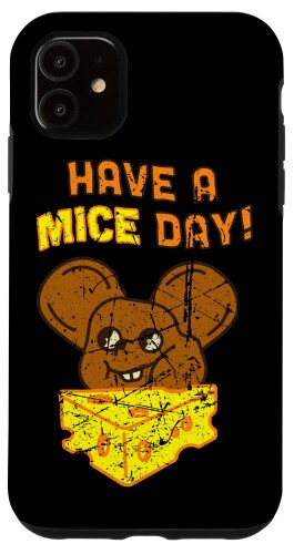 iPhone 11 Funny Pet Mouse Have A Mice Day 動物愛好家 げっ歯したネズミ スマホケース