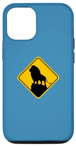 iPhone 12/12 Pro Lion Crossing Road Sign Classic Minimalist Graphic スマホケース