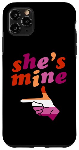 iPhone 11 Pro Max She's Mine 矢 手指し 左 マッチング レズビアン カップル スマホケース