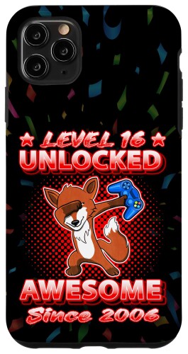 iPhone 11 Pro Max Level 16 Unlocked Gamers Born 2006 ダビングフォックス 16歳の誕生日 スマホケース