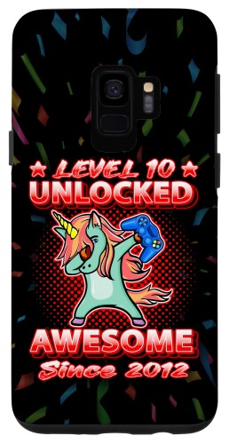 Galaxy S9 Level 10 Unlocked Gamers Born 2012 ダブ ユニコーン 10歳の誕生日 スマホケース