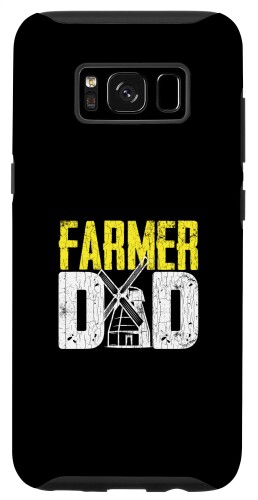 Galaxy S8 Farmer Dad 面白い農場トラクター 動物グラフィック スマホケース