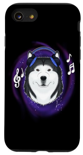 iPhone SE (2020) / 7 / 8 Music Lover I DJ Headphones I Cute Husky スマホケース