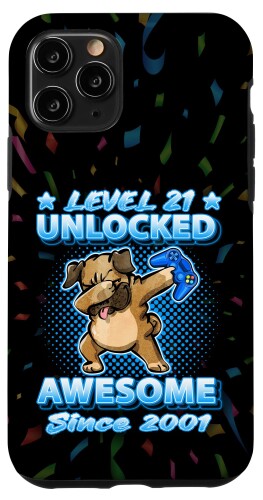 iPhone 11 Pro Level 21 Unlocked Gamers Born 2001 ダビングパグ 21歳の誕生日 スマホケース