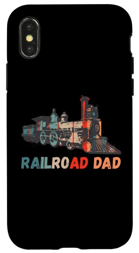 iPhone X/XS Railroad Dad 機関車 父 エンジニア 鉄道愛好家 スマホケース