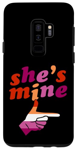 Galaxy S9+ She's Mine 矢 手指す右 マッチング レズビアン カップル スマホケース