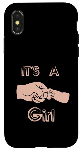 iPhone X/XS Its A Girl Design 性別発表パーティー ベビーシャワー用 スマホケース