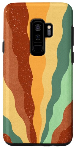 Galaxy S9+ イラストプリントレインボーレトロカラフルパターングラデーション スマホケース