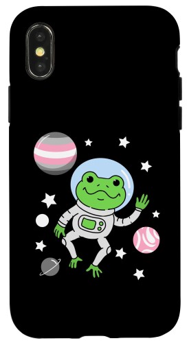 iPhone X/XS カエル スペース・デミガール・プライド スマホケース