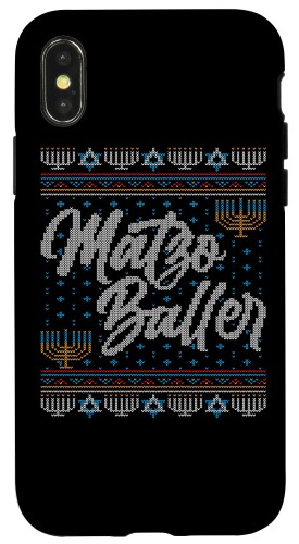 iPhone X/XS Matzo Baller Matzah Balls Hanukkah Ugly Christmas Sweater スマホケース