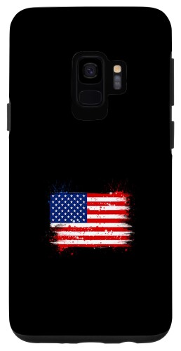 Galaxy S9 USA アメリカ 米国 アメリカ人 水彩画 国旗 アメリカ合衆国 ニューヨーク 誇り 故郷 国 スマホケース