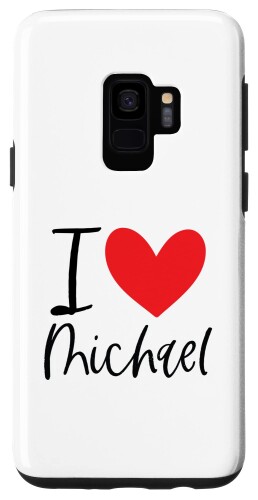 Galaxy S9 I Love Michael ネームハート パーソナライズド メンズ 男性 マイクフレンド スマホケース