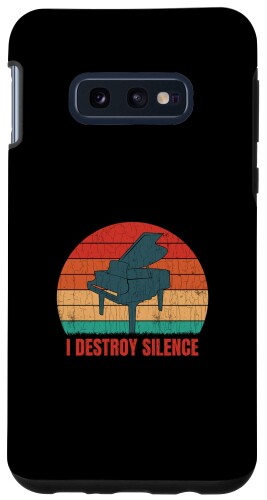 Galaxy S10e I Destroy Silence 面白いピアノ音楽プレーヤー ミュージシャン グラフィック スマホケース