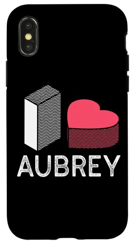 iPhone X/XS I Love Aubrey 名前入り Aubrey スマホケース