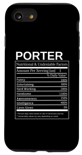 iPhone SE (2020) / 7 / 8 Porter Nutrition Facts 面白くて皮肉な名前入り スマホケース