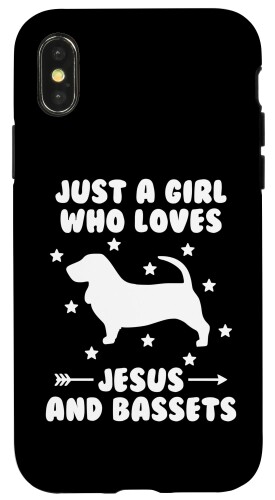 iPhone X/XS Just A Girl Who Love Jesus And Basset Hounds Dog スマホケース