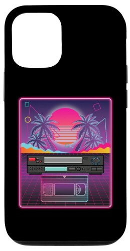 iPhone 12/12 Pro Vaporwave 80s 90s VCR プレーヤー&テープ レトロヴィンテージグリッド スマホケース