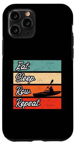 iPhone 11 Pro Eat Sleep Row Repeat Rowing Club カヤック カヌー ウォータースポーツ スマホケース