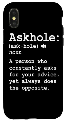 iPhone X/XS Funny Askhole Definition Dictionary Word Gag Sarcastic スマホケース