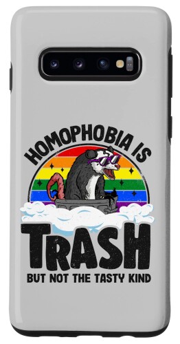 Galaxy S10 Homophobia Is Trash オポッサム レインボーフラッグ ゲイプライド LGBT スマホケース