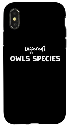 iPhone X/XS 化学: Different Owls Species - 鳥の恋人 格言集 スマホケース