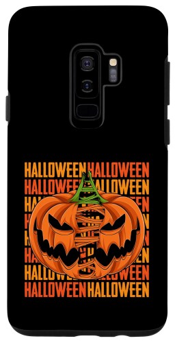 Galaxy S9+ パンプキン レイジーハロウィン コスチューム 怖い 不気味なジャックOランタン スマホケース