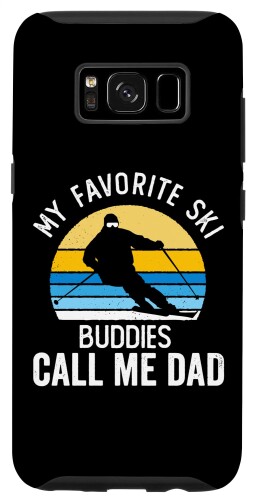 Galaxy S8 My Favorite Ski Buddies Call Me Dad ヴィンテージサンセットスキー スマホケース