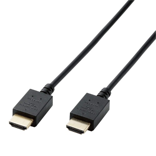 エレコム HDMI ケーブル 2m プレミアム スリム 4K / Ultra HD / 3DフルHD対応 ブラック CAC-HDPS20BK