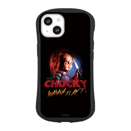 グルマンディーズ CHUCKY iPhone13 (6.1インチ) 対応 ハイブリッドガラスケース ロゴ CY-02A