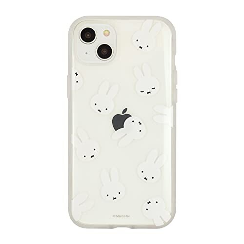 グルマンディーズ ミッフィー IIIIfit Clear(イーフィットクリア) iPhone 14 Plus (6.7インチ) 対応 ケース フェイス総柄 MF-339A