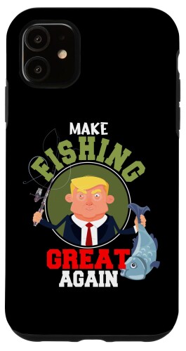 iPhone 11 Make Fishing Great Again Trump Funny Fisherman Angler スマホケース