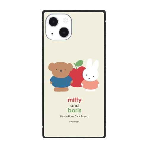 グルマンディーズ ミッフィー miffy and boris iPhone 13 (6.1インチ) 対応 スクエアガラスケース miffy and boris MF-318A