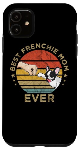 iPhone 11 Best Frenchie Mom Ever ヴィンテージレトロフレンチブルドッグマザー スマホケース