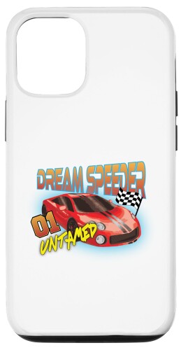 iPhone 12/12 Pro Car Fanatic ブラックストライプドリームスピーダー付きレッドカー スマホケース