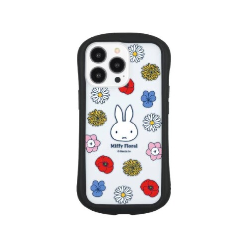 グルマンディーズ ミッフィー Miffy Floral iPhone13 Pro(6.1インチ)対応 ハイブリッドクリアケース Miffy Floral MF-280A